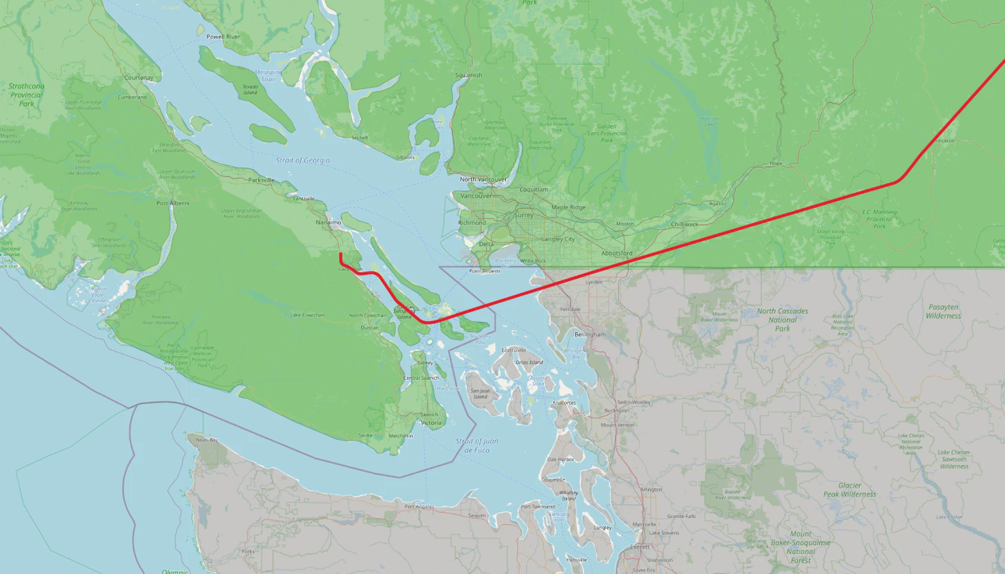 Flight JZA-474 in QGIS